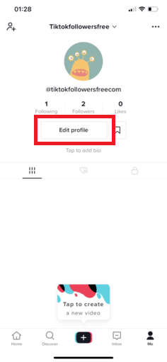 Editing TikTok Profile