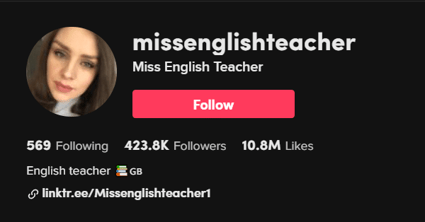 missenglishteacher tiktok profile